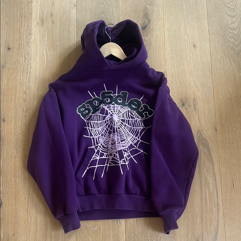 Purple Graphic Design Pullover Hoodie Sweatshirt